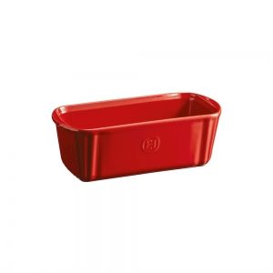 EMILE HENRY Керамична правоъгълна форма за печене "SMALL LOAF DISH" - 24х11 см - цвят червен