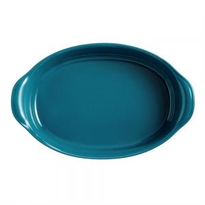 EMILE HENRY Керамична овална форма за печене "LARGE OVAL OVEN DISH" - 41,5х26,5 см - цвят син