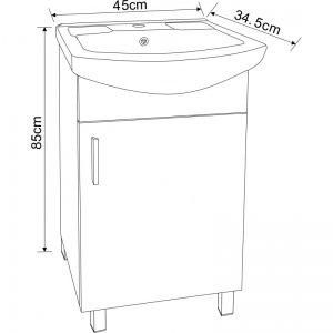 Шкаф за баня от PVC 45 см долен ICP 4535