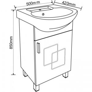 Долен шкаф за баня от PVC МОЙРА 50 см ICP 5385