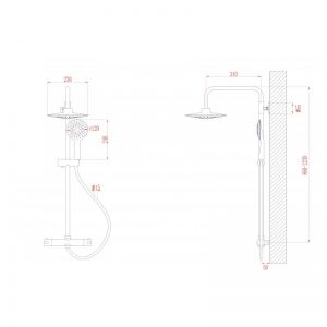 Стационарна душ система за баня с термостатен смесител СОЛАНЖ ICT 6221
