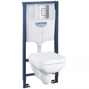 Промоционален пакет 5 в 1 структура за вграждане и стенна тоалетна чиния GROHE SOLIDO 39552000