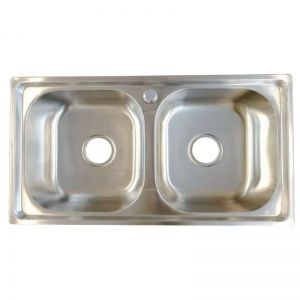 Двойна кухненска мивка от алпака 76х41х20 см ICK 7641 GR