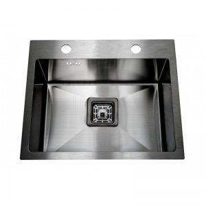 Черна кухненска мивка от неръждаема стомана за вграждане 50х42х20 см ICK 5032B