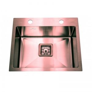 Кухненска мивка от неръждаема стомана за вграждане 50х42х20 см розово злато ICK 5032K