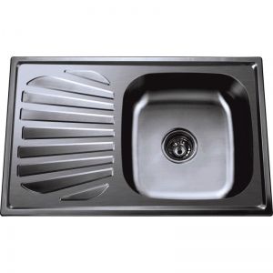 Черна кухненска мивка от алпака за вграждане 80х50х22 см ICK 8022B L