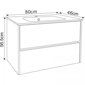 Конзолен шкаф за баня от PVC 80 см ICP 7955