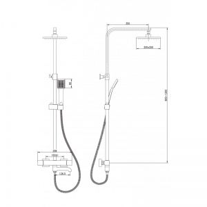 Стационарна душ система за баня с термостатен смесител чучур МАТИЛД ICT 6401C