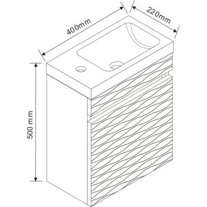 Шкаф за баня от PVC 40х22 см конзолен ICP 3945