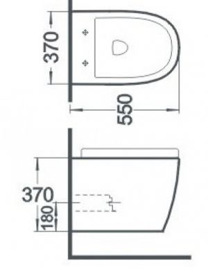 Черна конзолна тоалетна чиния с вградено биде ICC 3755B BIDET