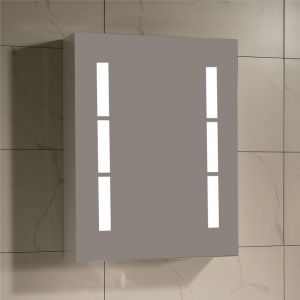 Горен огледален шкаф за баня от PVC ДИВНА 50 см с LED осветление ICMC 5014-65