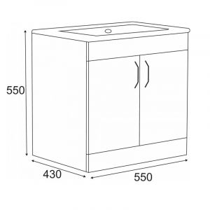 Долен окачен шкаф за баня от PVC БРИЛЯНТ 55 см