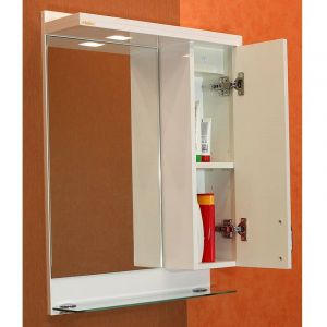 Горен шкаф за баня от PVC РИМ ПЛЮС 55 см с LED осветление