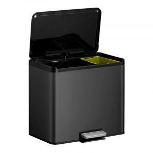 Черен кош за разделно събиране на отпадъци с педал “ESSENTIAL“ - (20 + 9) литра