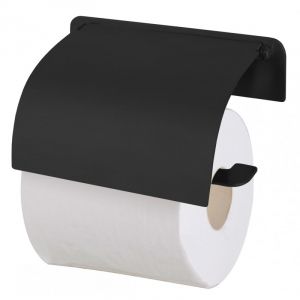 Черна поставка за тоалетна хартия с капак ЕЛИНОР ICA 5551-2B