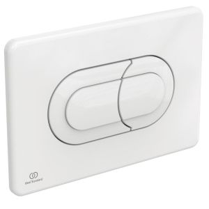 Бял пневматичен бутон (активатор) SOLEA P1 за структура за вграждане за стенна тоалетна чиния IDEAL STANDARD