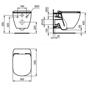 Конзолна тоалетна чиния TESI AquaBlade