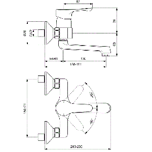 Стенна смесителна батерия за умивалник за баня ALPHA IDEAL STANDARD BC649AA
