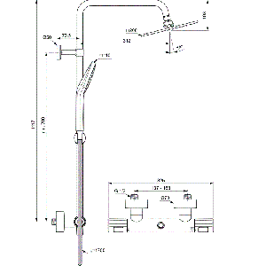 Стационарна душ система за баня с термостатен смесител CERATHERM T100 A7240AA