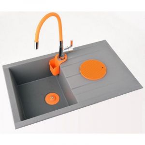 Оранжева смесителна батерия за кухненска мивка FALA с подвижен чучур