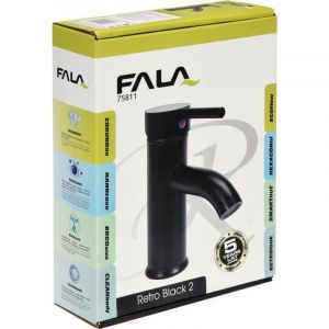 Черна смесителна батерия за мивка за баня FALA RETRO BLACK 2