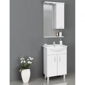 Комплект долен и горен шкаф за баня от PVC PERLA 56 см