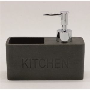 Дозатор за течен сапун за кухненска мивка с поставка за гъба - черен ICCA 58863B