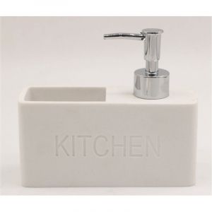Дозатор за течен сапун за кухненска мивка с поставка за гъба - бял ICCA 58863W