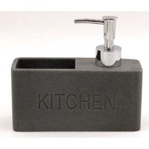 Дозатор за течен сапун за кухненска мивка с поставка за гъба - сив ICCA 58863GRAY