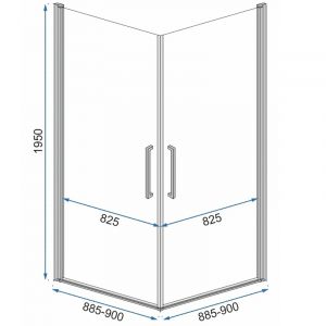 Черна квадратна душ кабина с отваряеми врати REA RUBIK 90х90 см с 6 мм прозрачно стъкло