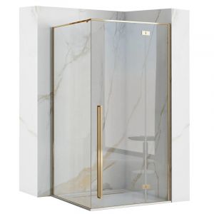Квадратна душ кабина REA FARGO GOLD 90х90 см с 6 мм прозрачно стъкло