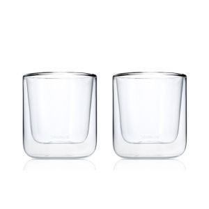 BLOMUS Комплект от 2 бр. двустенни стъклени чаши NERO за кафе - 200 мл