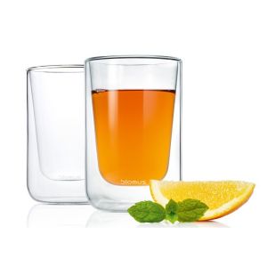 BLOMUS Комплект от 2 двустенни стъклени чаши NERO за капучино или чай - 250 мл