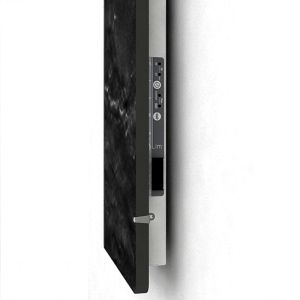 Черен електрически отоплител за баня CLIMASTAR SLIM 500 W с акумулираща функция