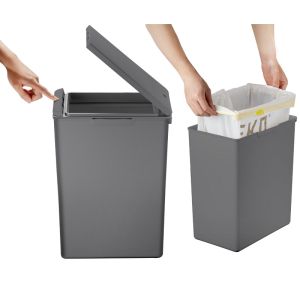 EKO Сиво кошче за битови отпадъци с TOUCH механизъм MORANDI - 20 л