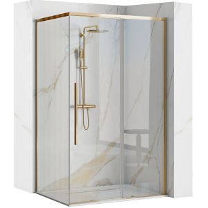Квадратна душ кабина REA SOLAR GOLD 90х90 см с 6 мм стъкло и златен профил