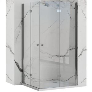 Квадратна душ кабина REA FOLD 120х120 см с 6 мм прозрачно стъкло