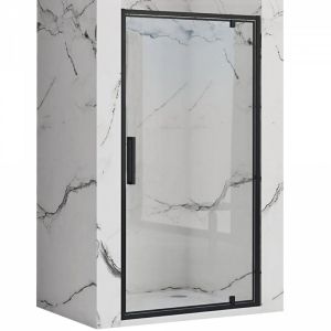 Черен преграден параван за баня с въртяща се врата RAPID SWING 70/80/90/100/120 см с 6 мм прозрачно стъкло