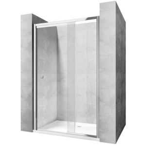 Регулируем преграден параван за баня с отваряема врата WIKTOR 77-97 см с 6 мм прозрачно стъкло