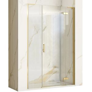 Преграден параван за баня HUGO GOLD 110/120/130 см с 6 мм прозрачно стъкло и златен профил