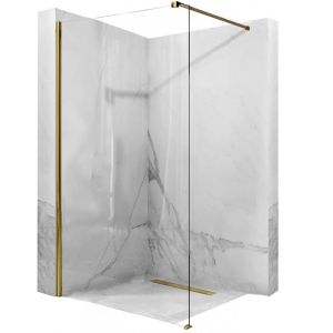 Стационарен параван за баня REA AERO GOLD 80/90/100/110/120 см с 8 мм прозрачно стъкло и златен профил