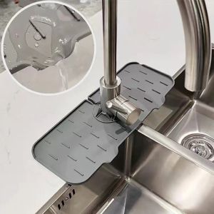 Сив силиконов отцедник за кухненска мивка