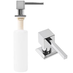 Квадратен дозатор за течен сапун за кухненска мивка REA SQUARE хром