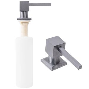 Квадратен дозатор за течен сапун за кухненска мивка REA SQUARE матиран хром