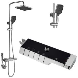 Матирана термостатна стационарна душ система за баня с чучур и интимен ръчен душ ROB