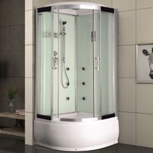 Хидромасажна душ кабина с дълбоко корито ТАНИ 90х90 см с 4 мм прозрачно стъкло ICSH 8179W