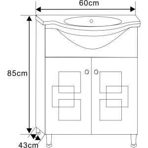 Долен PVC шкаф за баня 60 см ICP 6040 NEW