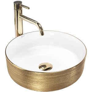 Златна мивка за плот SAMI GOLD WHITE 36х36 см