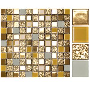 Златна стъклокерамична мозайка REA GOLD MIX 30х30 см