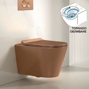 Стенна тоалетна чиния без ринг ICC 5237RG - розово злато
